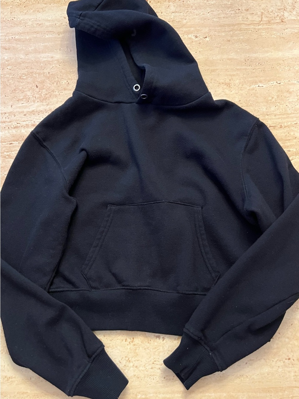 Black Cropped Hoodie Juniors Small